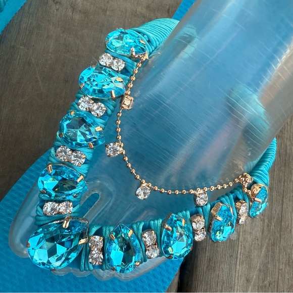 NEW Vacation Blue SANDALS HANDMADE size 6 - Picture 4 of 10